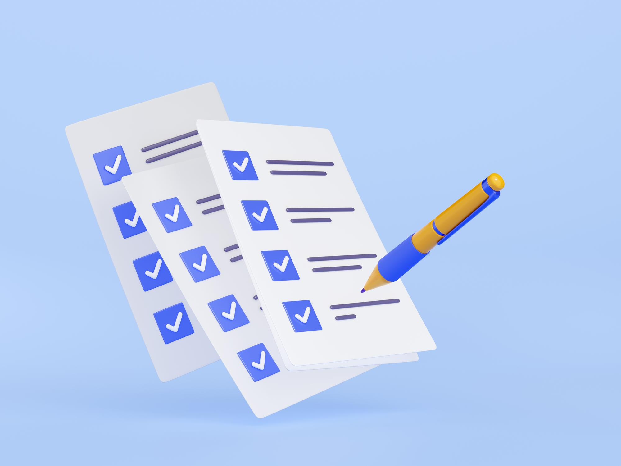 Illustration image of Exam passing criteria checklist